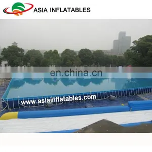 China Made Metal Frame Pool Swimming Pool/ Portable Rectangle Frame Swimming Pool For Amusement thumbnail-1