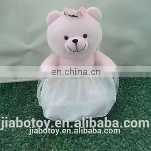 Teddy Bear Toy Plush Teddy Wedding Dress With Couple in Valentines Day thumbnail-2