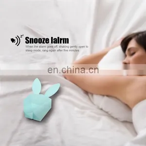 2017 Night Light Rabbit Alarm Clock ,LED Rechargable Clock With Lamp ,sound Control Clock thumbnail-5