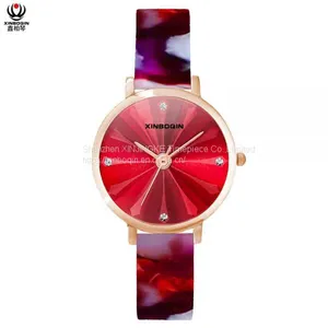 XINBOQIN Supplier Custom Luxury Water Resist High Quality Lady Brand Trendy Featurely Quartz Acetate Watch thumbnail-1