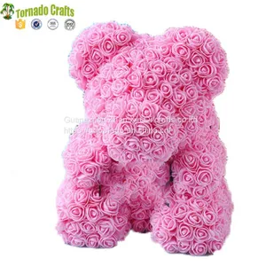 New Show High Quality 40cm Valentine Day Foam Teddy Rose Flower Bear thumbnail-2