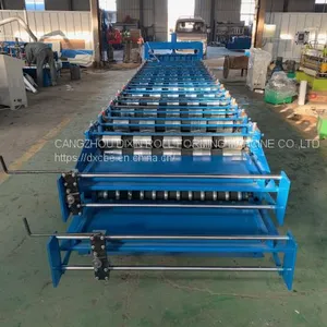 Automatic Double Layer Trapezoidal Ibr Wall Panel Roofing Sheet Tile Making Roll Former Forming Machine With Good Quality thumbnail-5