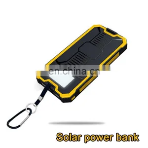 Amazon Hot Selling 8000mah, 10000mah External Solar Power Bank Waterproof Battery Charger Portable Charge thumbnail-2