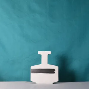 Flat T Letter Chinese Modern Simple Ceramic Flower Vase For Hallway Decor thumbnail-3