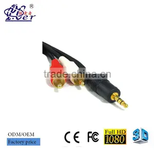 Gold Plated Durable 3.5mm to 2rca Audio and Video Cable thumbnail-1