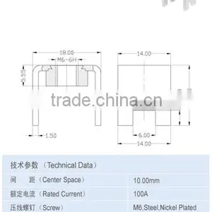 Terminal Accessory With Screw 100A Current Brass Terminal Accessories Components thumbnail-2