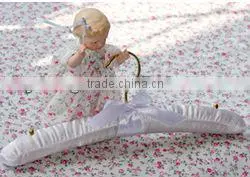 ST012 White Satin Hanger Fabric Silk Hanger White thumbnail-1