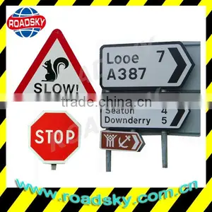 Reflective Octangle Red Metal Road Signs And Safety With China Factory thumbnail-1