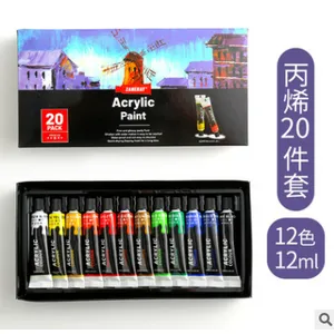 Art Supplies 24 Colors Non-toxic for Canvas Painting Acrylic Paint Artist Set thumbnail-5