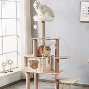 Cat Scratcher Tower Home Furniture Cat Toys Tree Pets Hammock Sisal Post Climbing Frame Toy Cat Scratching Board Climbing Frame thumbnail-2