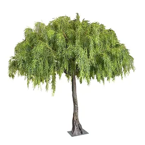 Commercial Grade Artificial Salix Tree Custom Size - Windproof Fake Willow for Landscaping Project, Fire Retardant & ECO thumbnail-1