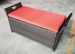 High Quality Garden Storage Bench New Plastic Rattan Garden Storage Bench Modern Style Storage Bench With Cushion thumbnail-1