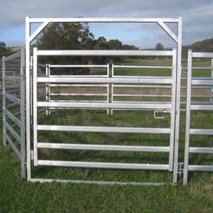 Heavy Duty Wholesale Bulk Galvanized Livestock Farm Yard Cow Cattle Corral Panels for Sale thumbnail-1