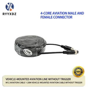 4-core M12 Aviation Plug Cable for Truck On-board Reversing Monitoring Camera Power and Video Cable, Dedicated for Reversing Image thumbnail-1