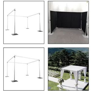 10 X 10ft Aluminum Scrolling Pipe Drape Set Adjustable Size Heavy Duty Digital Printing Photography Backdrop Stand Kit Wedding Backdrop thumbnail-4
