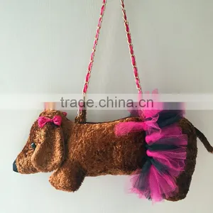 Custom Lovely Stuffed Plush Dog Toy Bag for Babies and Kids thumbnail-1