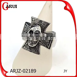 China 2016 New Products Single Stone Ring Designs Skull Rings With Ruby thumbnail-2