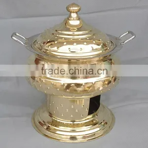Brass Cheffing Dish, Wedding & Party Utensils, Food Serving Dish, Hot Keeping Dish, Catering Item, Hotel & Restaurant Utensils thumbnail-1