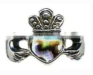 Shell Imperial Crown Jewerly Paua Abalone Shell Adjustable Ring Ladies Blue/green Paua Shell Ring thumbnail-1
