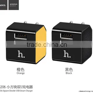 HOCO UH206 Square Double USB Smart Charger For Universal Mobile Phone 2.1A Traveling Series 3C Charger thumbnail-1