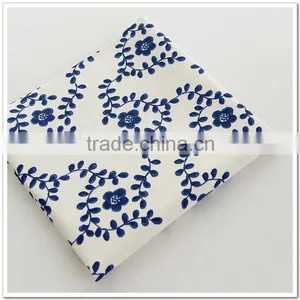 100% Linen Fabric Design of Blue and White Porcelain Fabric for Sheet, Bed-cover, Sofa Cover, Curtain, Tablecloth thumbnail-4