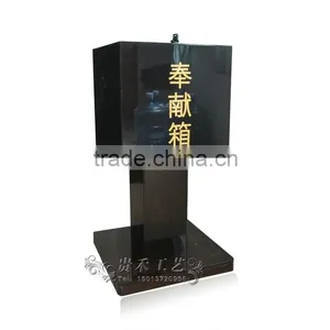 GH-RJ005 Black Acrylic Donation Boxes With Lock,modern Black Donation Box thumbnail-3