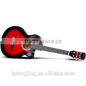 Differrent Color Quality Student Beginner 38 Size Ripple Pattern Colour Basswood Acoustic Folk Guitar thumbnail-3
