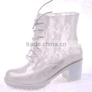 2016 Lady High Heel Rain Boots With Lace thumbnail-3