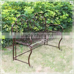 Custom Brown Metal Garden Bench Patio Furniture for Sale thumbnail-1