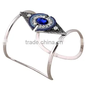 Fashion Bohemian Women's Tribal Crystal Handmade Cuff Bracelet/ thumbnail-2