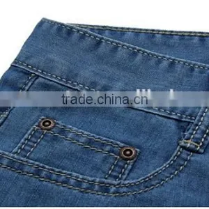 Denim Jeans Men Famous Brand 2016 Jeans Slim Fit Straight Trousers Zipper Style Light Blue thumbnail-3