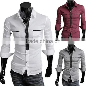 Fancy Design Mens Long Sleeve Cotton Plaids Shirt With Pocket thumbnail-1