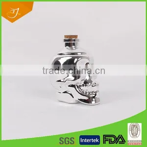 New Products China Made Vodka Bottle,Unique Glass Bottle And Cups With Skull Shape Wine Bottle thumbnail-2