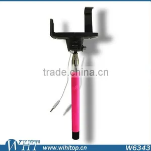 New Designer Extendable Wired Selfie Stick Handheld Monopod Self-pole Built-in Shutter With Mount Clip Holder thumbnail-1