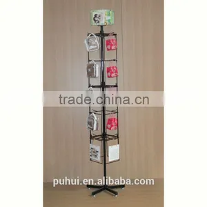 4 Sided Metal Floor Revolving Display Fixture With Small Space Occupying thumbnail-1