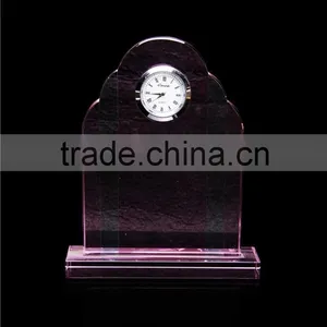 New Arrival K9 Pink Crystal Desktop Clock With Crystal Base For Novelty Gift thumbnail-1