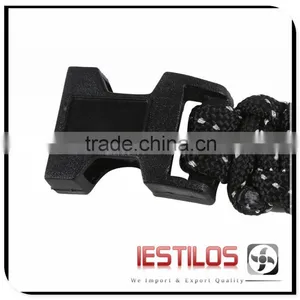 Black+White Paracord With Black Buckle Bracelet thumbnail-3