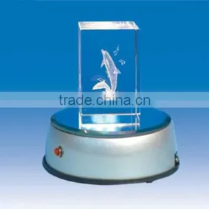 Wholesale 3d Laser Engraved Block Crystal LED Light Base For Crystal Wedding Decoration thumbnail-1