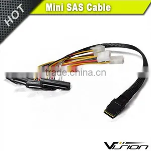 1m Black 30AWG Internal Mini SAS 36pin (SFF-8087) Male to SAS 29pin Female With 4pin Power (SFF-8482) Cable thumbnail-1