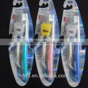 Adult Nylon Soft Toothbrush With Tooth Shape Dental Floss and Toothpick thumbnail-5