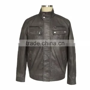 2016 Latest USA Design of Mens PU Leather Jacket thumbnail-1