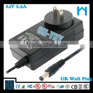 ac 110 240v 50 60hz 24v 2.5a 60w ac dc Wall Mounted Power Adaptor thumbnail-4