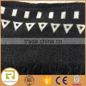 Wholesale 100% Acrylic Yarn Dyed Abstract Pattern Fringed Square Shawl Scarf thumbnail-2