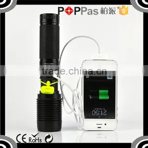 6618 IPhone 4s /5 Power Bank Charger USB Rechargeable High Power XML T6 Led Power Bank Flashlight thumbnail-1