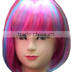 Purple Colorful Women Short Wig Fancy Dress Wigs BOB Wig thumbnail-1