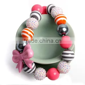 Cheap Personalized Necklaces Girls Colorful Boutique Bowknot Necklace thumbnail-1