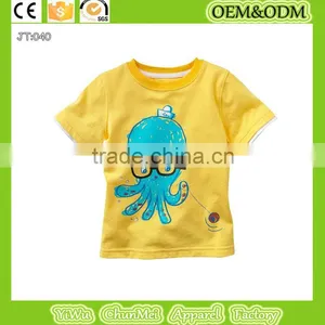 Yellow T-shirt Octopus T-shirt Children's Clothes Printing t Shirt Animal T-shirt Kids Kids s Shirt thumbnail-1