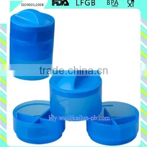 Foodgrade Bpa Free Plastic Single Extra Compartment Storage Box for Supplements and Pill thumbnail-1