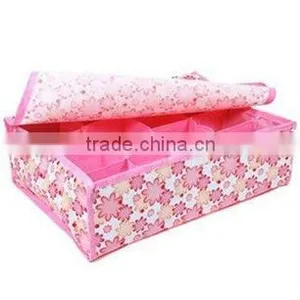 Non-woven Fabric Storage Box, 16 Grids Soft Cover Storage Box, Pink Color Storage Box thumbnail-1