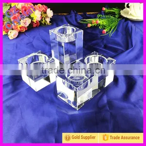 K9 Material Cubic Crystal Glass Candelabra For Table Center thumbnail-1